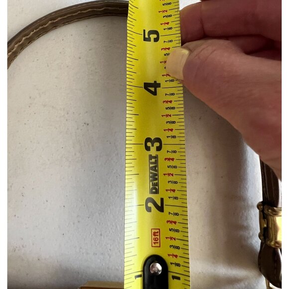 Vintage Floral Needlepoint Faux Leather Handbag rGold-Tone Frame & Snap Closure - Picture 8 of 8